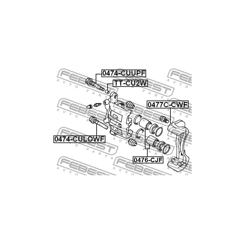 Boulon de guidage, étrier de frein FEBEST 0474-CUUPF - Visuel 2