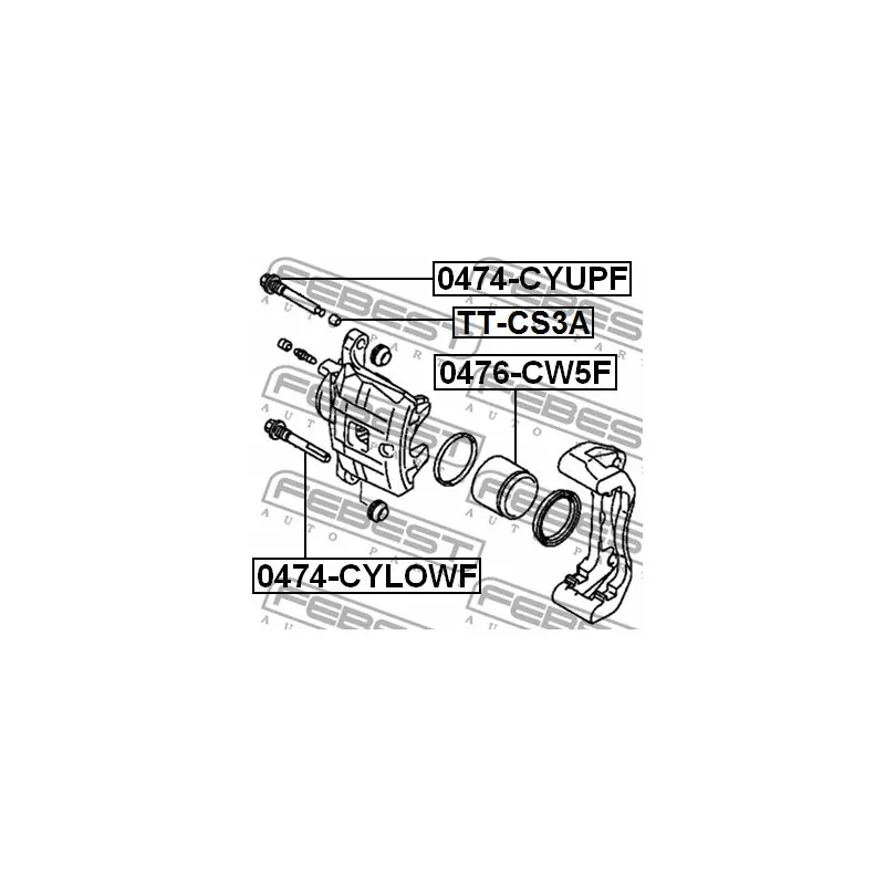 Boulon de guidage, étrier de frein FEBEST 0474-CYUPF - Visuel 2