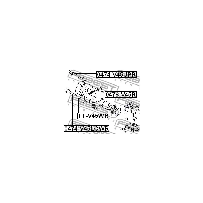 Boulon de guidage, étrier de frein FEBEST 0474-V45UPR - Visuel 2