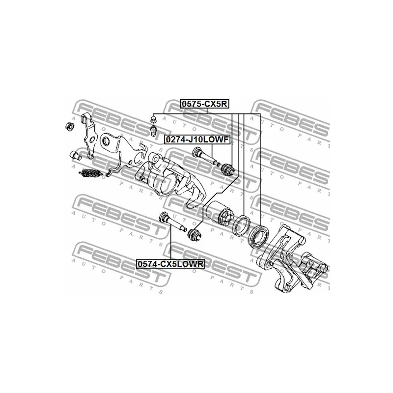 Boulon de guidage, étrier de frein FEBEST 0574-CX5LOWR - Visuel 2