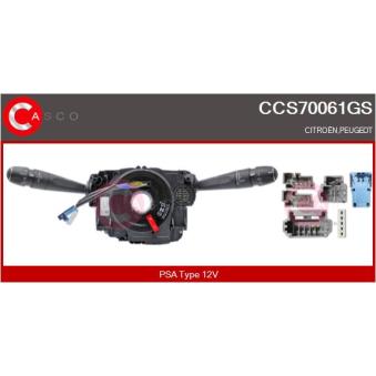 Commutateur de colonne de direction CASCO CCS70061GS pour CITROEN DS4 1.6 THP 160 - 163cv