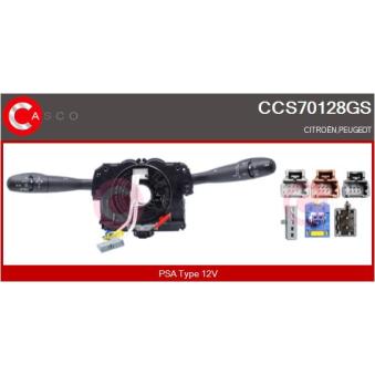 Commutateur de colonne de direction CASCO CCS70128GS pour PEUGEOT 308 2.0 Bioflex - 140cv