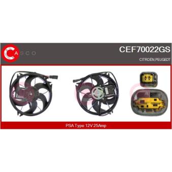 Moteur électrique, ventilateur pour radiateurs CASCO [CEF70022GS]