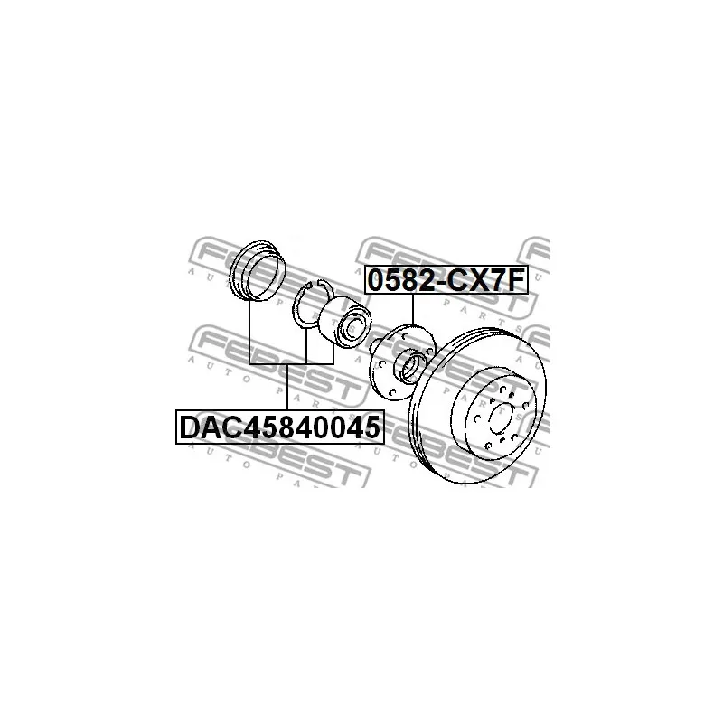 Moyeu de roue avant FEBEST 0582-CX7F - Visuel 2