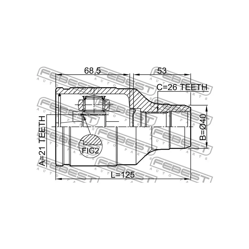 Jeu de joints, arbre de transmission avant droit FEBEST 0711-LNRH - Visuel 2