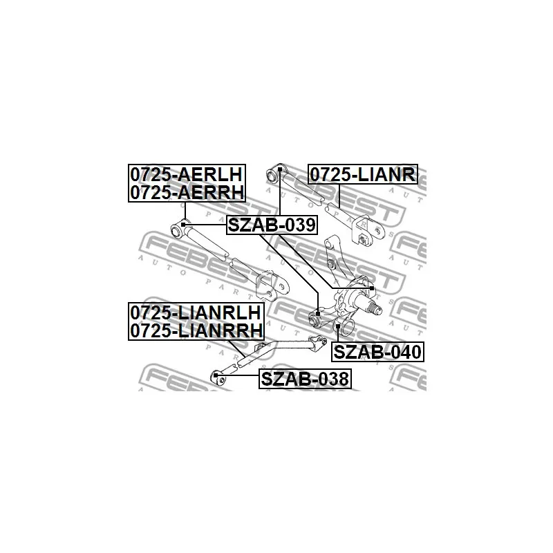Bras de liaison, suspension de roue arrière droit FEBEST 0725-LIANRRH - Visuel 2