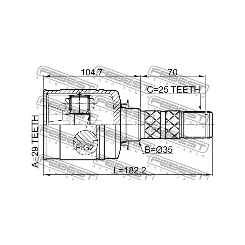 Embout de cardan avant (kit de réparation) FEBEST 0811-S13 - Visuel 2