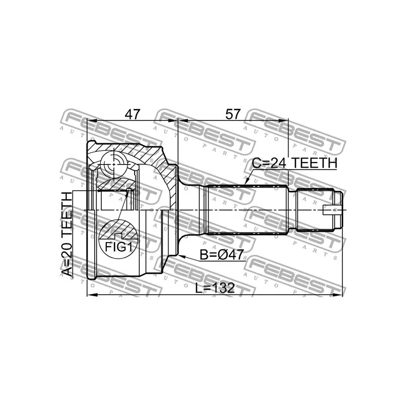 Embout de cardan avant (kit de réparation) FEBEST 0910-025 - Visuel 1