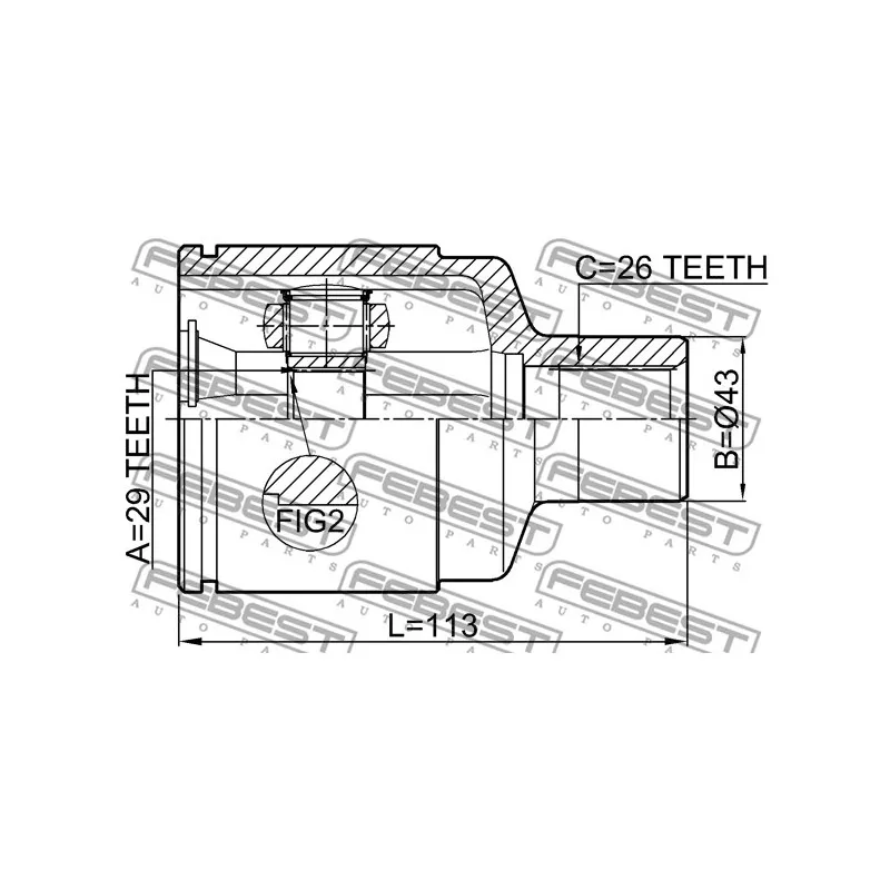 Jeu de joints, arbre de transmission avant droit FEBEST 1011-EVATRH - Visuel 1