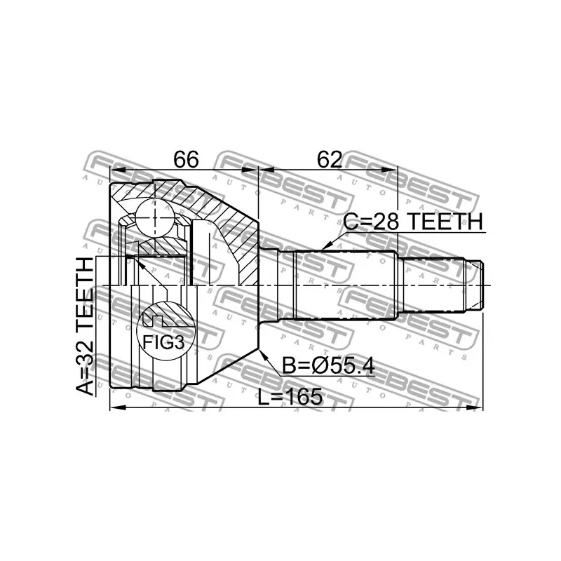 Embout de cardan avant (kit de réparation) FEBEST 1110-010 - Visuel 2