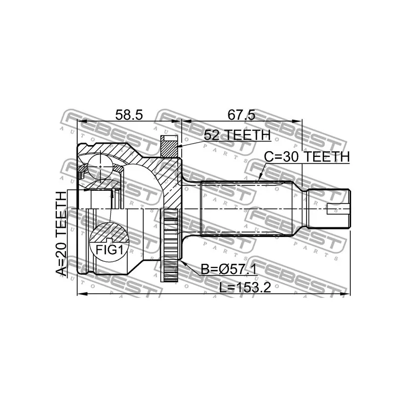 Embout de cardan avant (kit de réparation) FEBEST 1210-SFA52R - Visuel 2