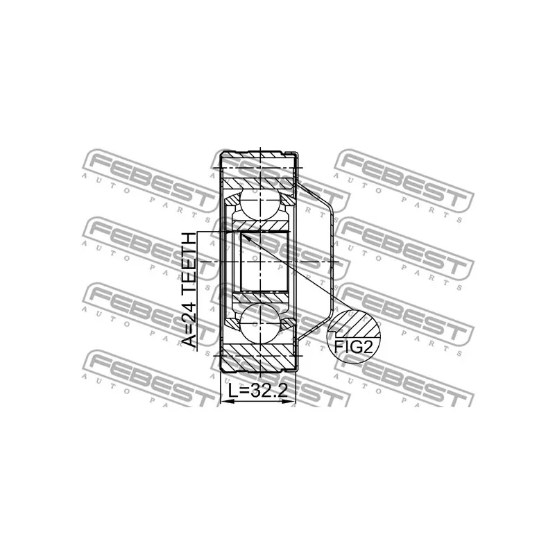 Joint, arbre longitudinal FEBEST 1211-TERSHA - Visuel 2