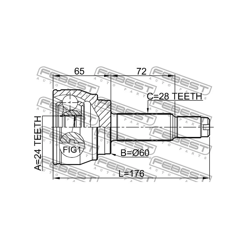 Embout de cardan avant (kit de réparation) FEBEST 1410-REXIIAWD - Visuel 2