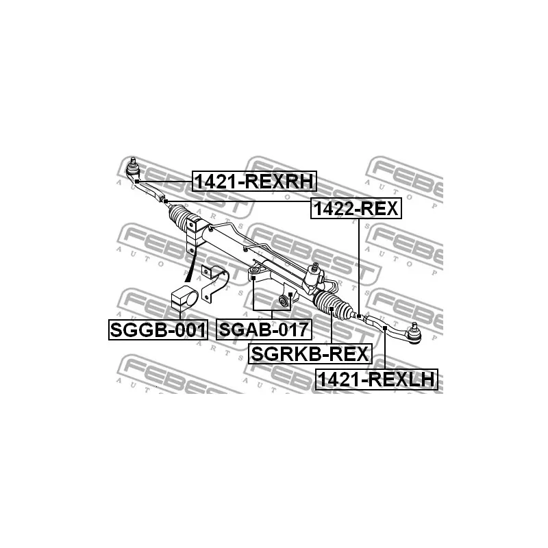 Rotule de direction intérieure, barre de connexion FEBEST 1422-REX - Visuel 2