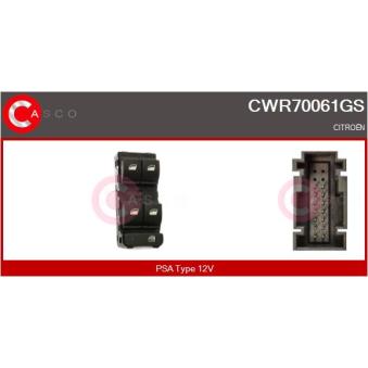 Interrupteur, lève-vitre CASCO CWR70061GS pour SUBARU VANILLE 1.2 THP 110 - 110cv
