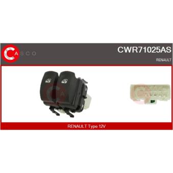 Interrupteur, lève-vitre CASCO CWR71025AS pour RENAULT CLIO 1.5 dCi - 82cv