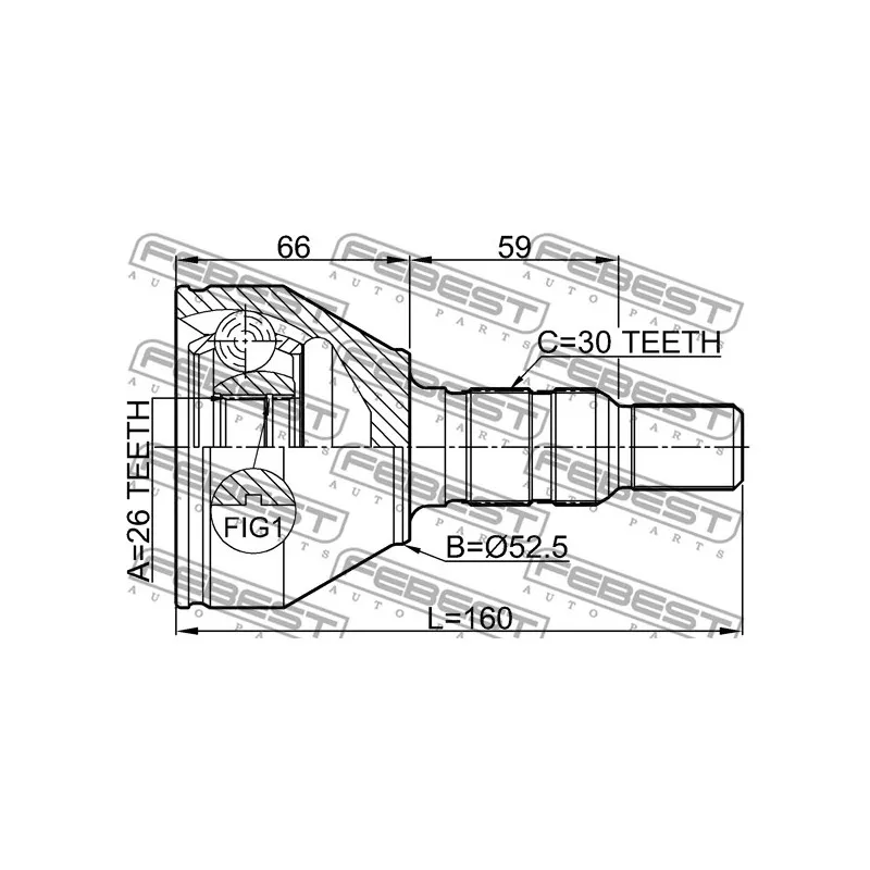 Embout de cardan avant (kit de réparation) FEBEST 1810-Z19 - Visuel 1