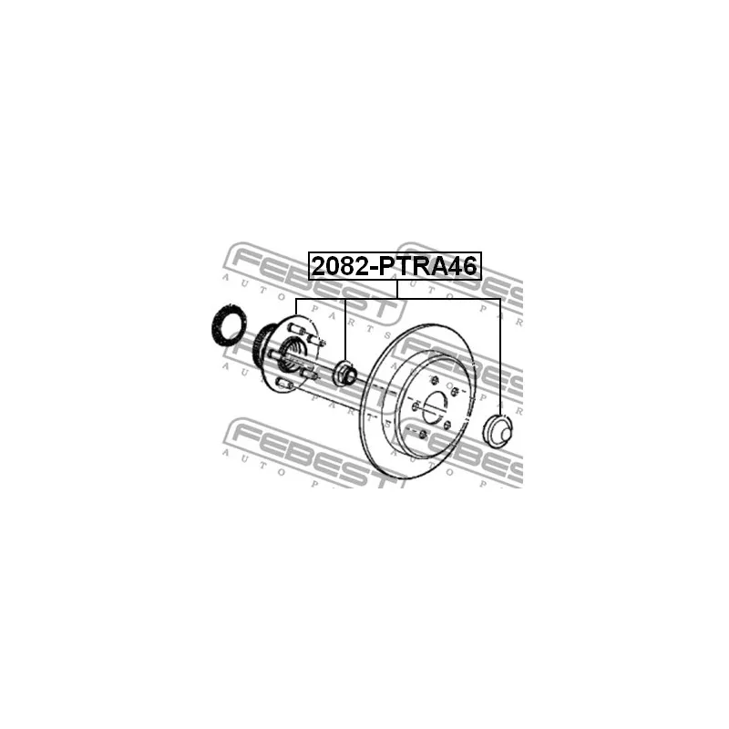 Moyeu de roue arrière FEBEST 2082-PTRA46 - Visuel 2