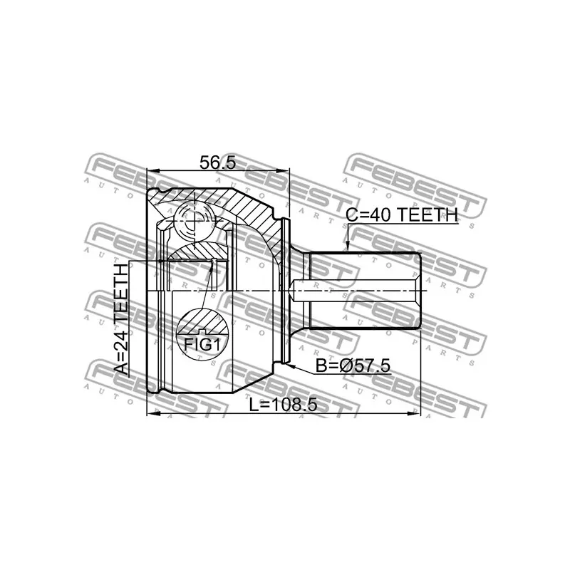 Embout de cardan avant (kit de réparation) FEBEST 2110-CA216 - Visuel 2