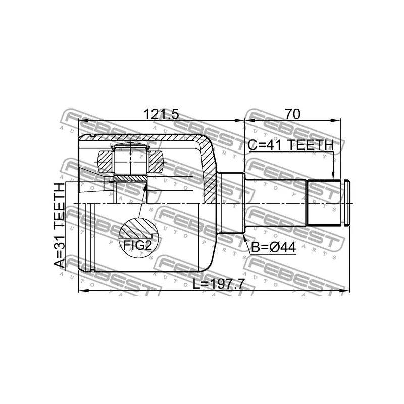 Jeu de joints, arbre de transmission avant gauche FEBEST 2111-TRD9LH - Visuel 1