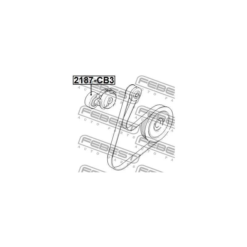 Poulie-tendeur, courroie trapézoïdale à nervures FEBEST 2187-CB3 - Visuel 2