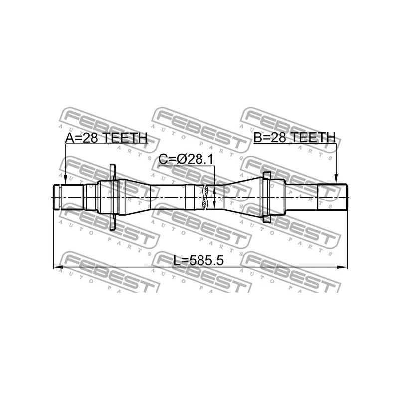 Arbre de transmission avant droit FEBEST 2212-CARFMCRH - Visuel 2