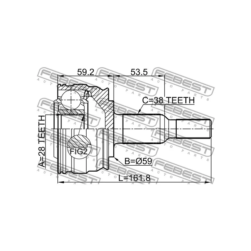 Embout de cardan avant (kit de réparation) FEBEST 2310-TRANRR - Visuel 2