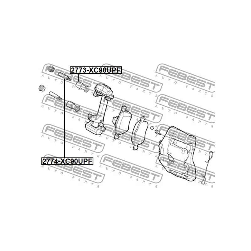 Boulon de guidage, étrier de frein FEBEST 2774-XC90UPF - Visuel 2