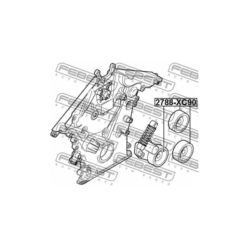 Poulie renvoi/transmission, courroie trapézoïdale à nervures FEBEST 2788-XC90 - Visuel 2