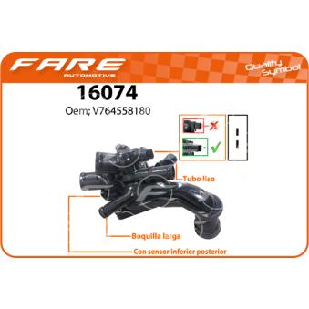Thermostat, liquide de refroidissement FARE SA 16074 pour CITROEN DS3 1.6 16V - 156cv