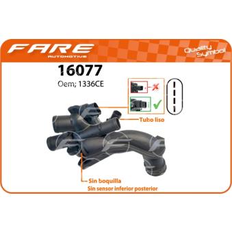 Thermostat, liquide de refroidissement FARE SA 16077 pour CITROEN C3 1.4 VTi - 98cv
