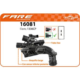 Thermostat, liquide de refroidissement FARE SA 16081 pour CITROEN C5 1.6 16V - 156cv