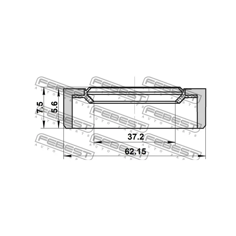 Bague d'étanchéité, arbre de transmission FEBEST 95BDY-39620608X - Visuel 2