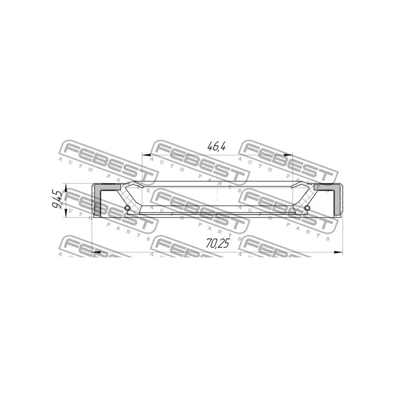 Bague d'étanchéité, arbre de transmission FEBEST 95GAY-48701010X - Visuel 2