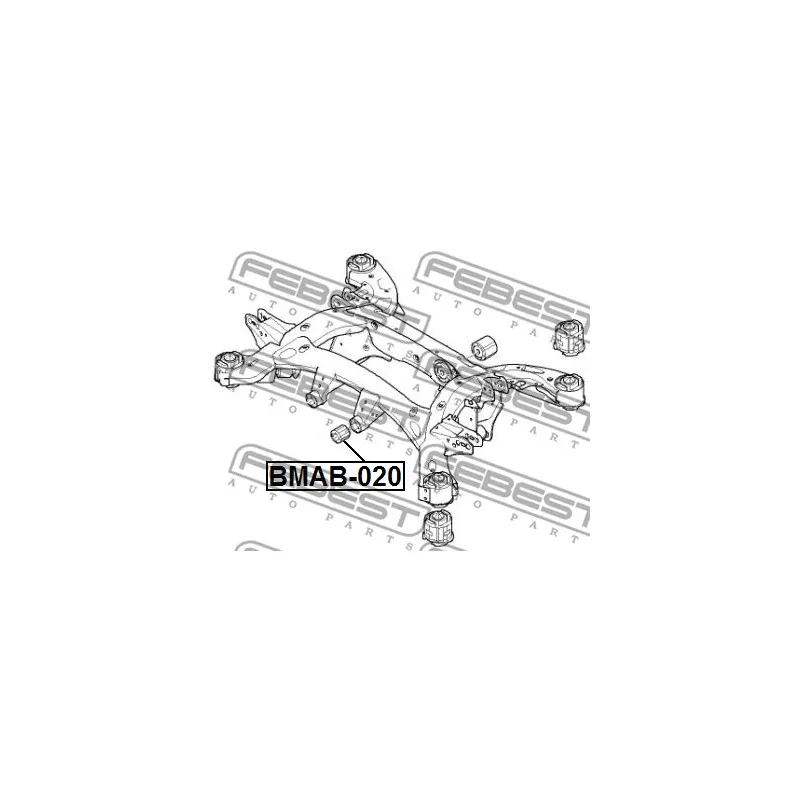 Silent bloc de suspension (train arrière) FEBEST BMAB-020 - Visuel 1