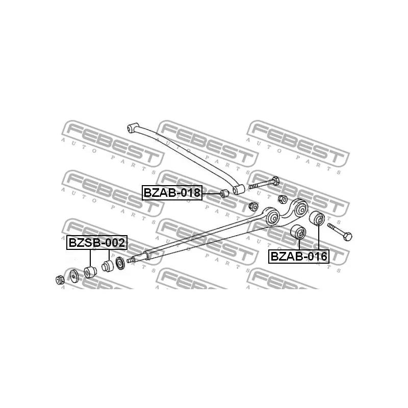 Silent bloc de suspension (train arrière) FEBEST BZAB-016 - Visuel 2