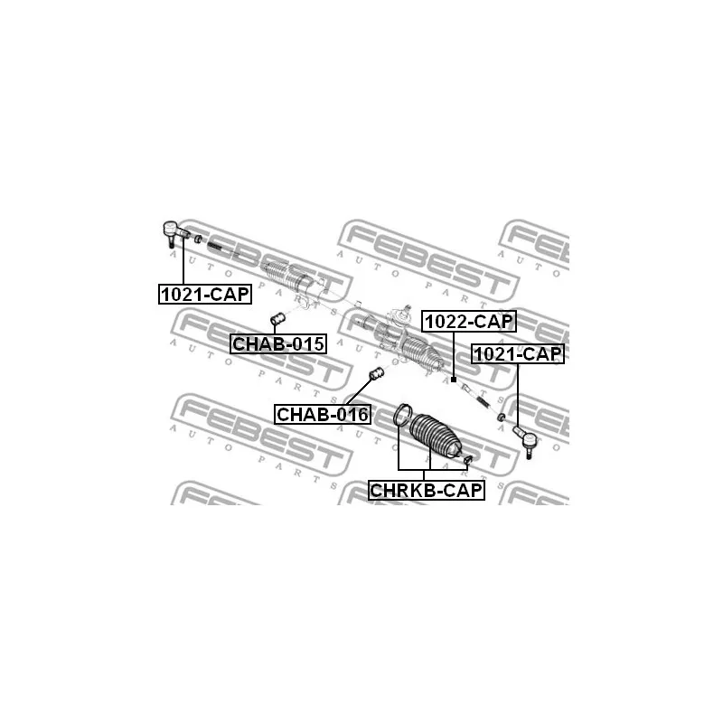 Suspension, crémaillière de direction FEBEST CHAB-015 - Visuel 1