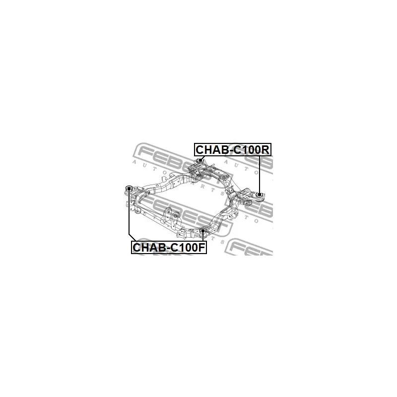 Silent bloc de suspension (train arrière) FEBEST CHAB-C100R - Visuel 2