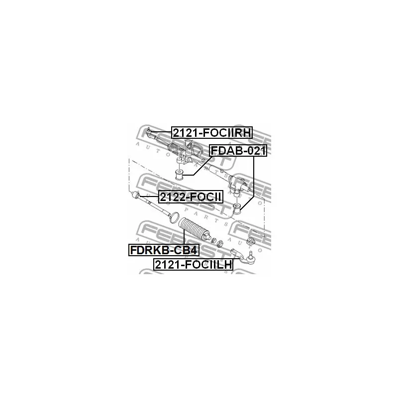 Suspension, crémaillière de direction FEBEST FDAB-021 - Visuel 1