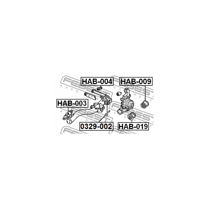 Douille de palier, bras transversal FEBEST HAB-009 - Visuel 2