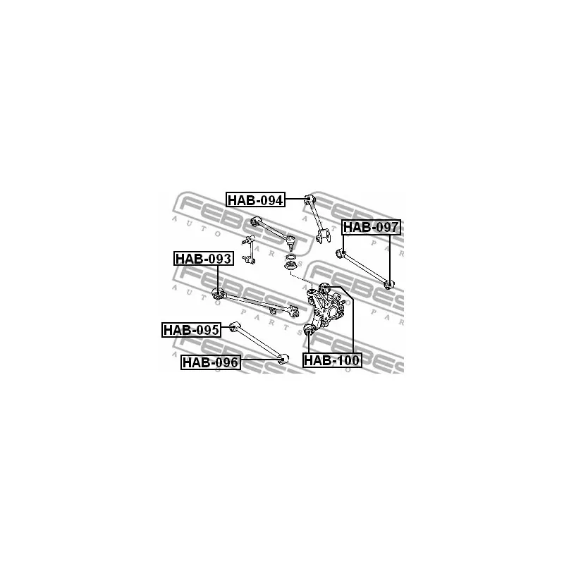 Silent bloc de suspension (train arrière) FEBEST HAB-093 - Visuel 2