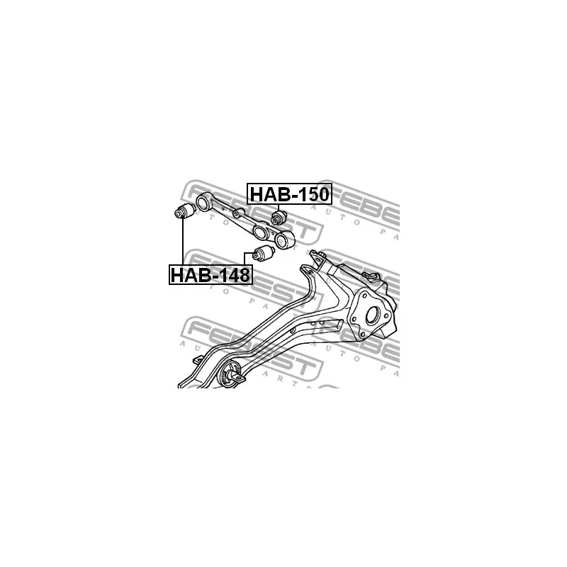 Silent bloc de suspension (train arrière) FEBEST HAB-148 - Visuel 2