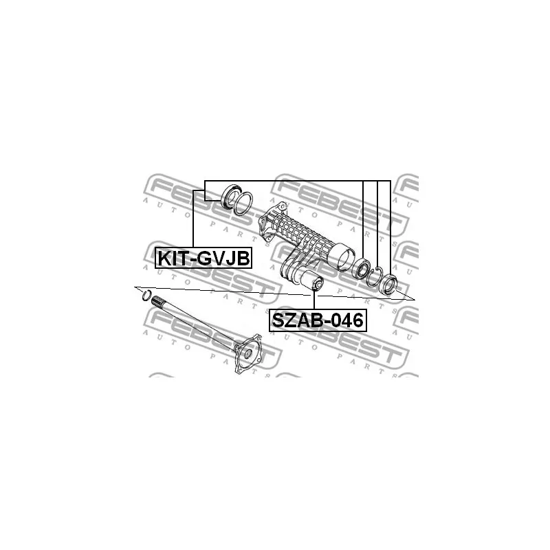 Palier, arbre moteur FEBEST KIT-GVJB - Visuel 1