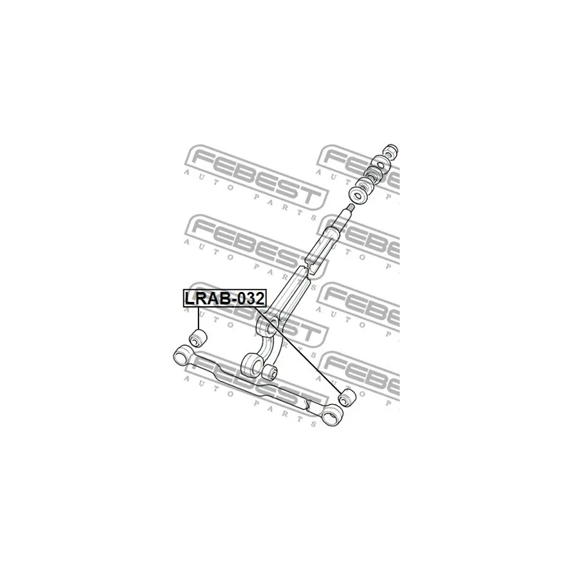 Silent bloc de suspension (train avant) FEBEST LRAB-032 - Visuel 1