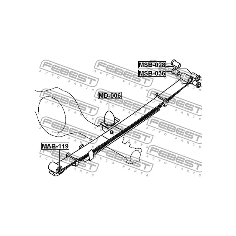 Butée élastique, suspension FEBEST MD-006 - Visuel 1