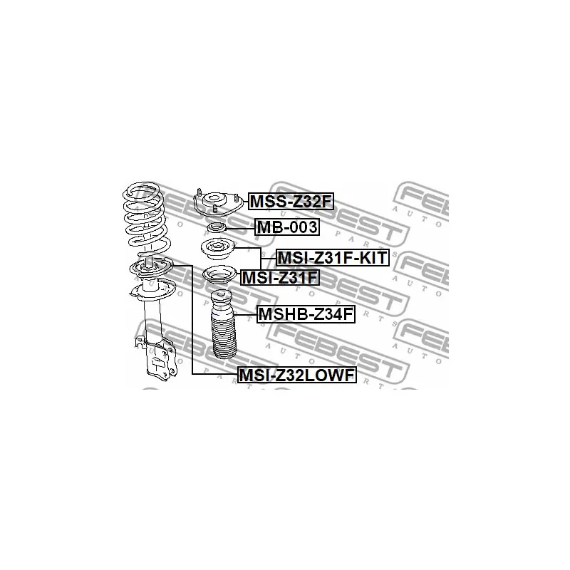 Patin de ressort FEBEST MSI-Z32LOWF - Visuel 1