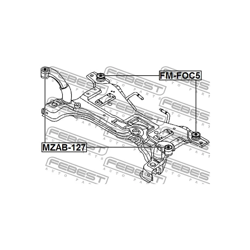 Suspension, corps de l'essieu FEBEST MZAB-127 - Visuel 1