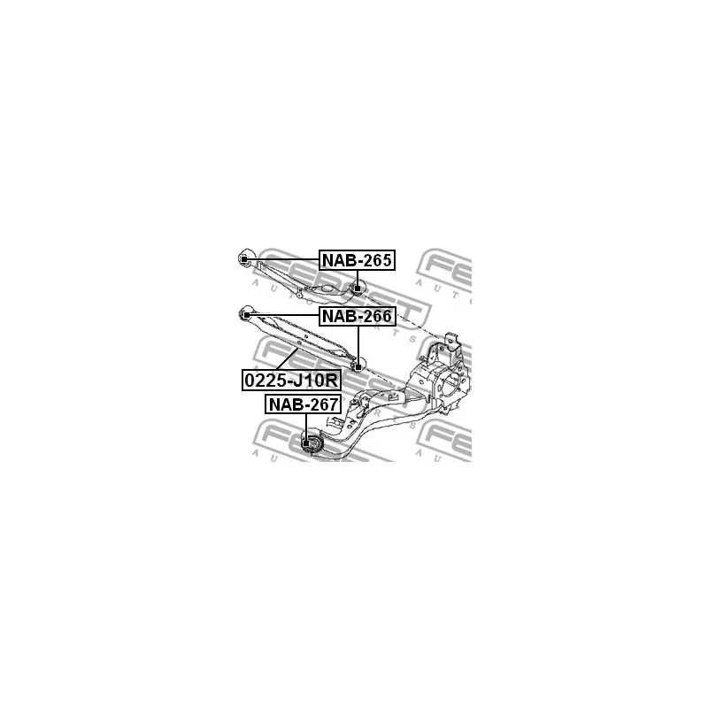 Silent bloc de suspension (train arrière) FEBEST NAB-266 - Visuel 2