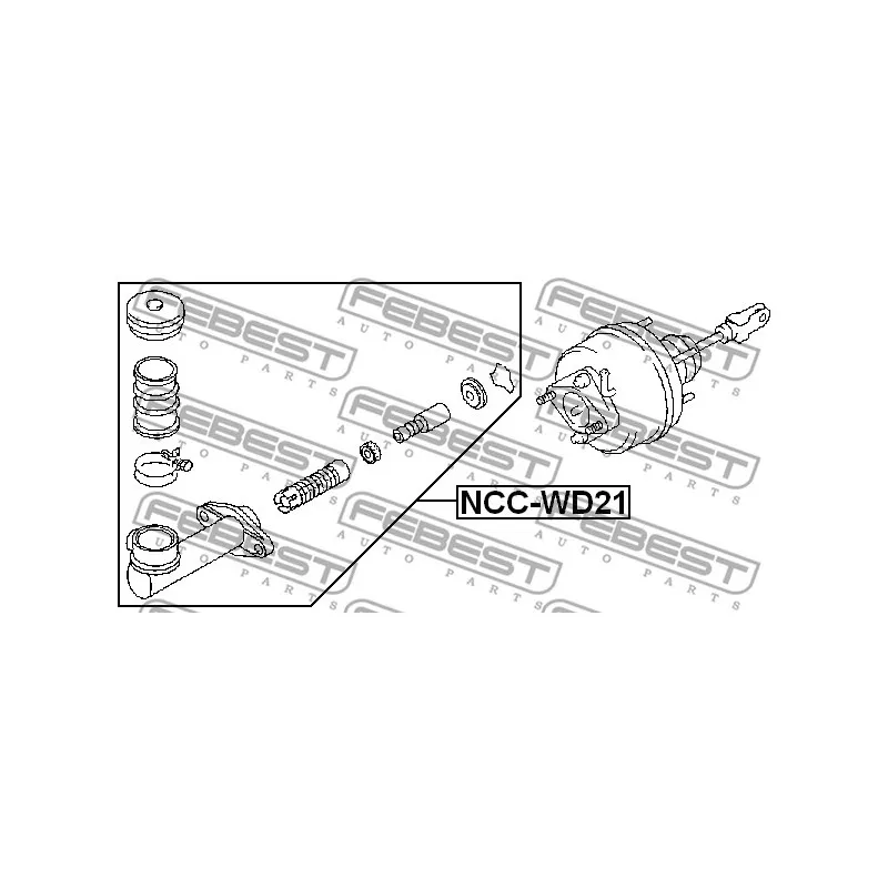 Cylindre émetteur, embrayage FEBEST NCC-WD21 - Visuel 1