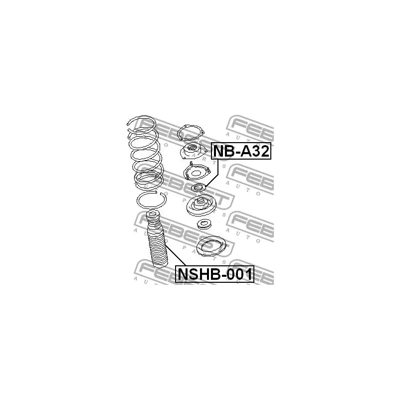 Bouchon de protection/soufflet, amortisseur FEBEST NSHB-001 - Visuel 2